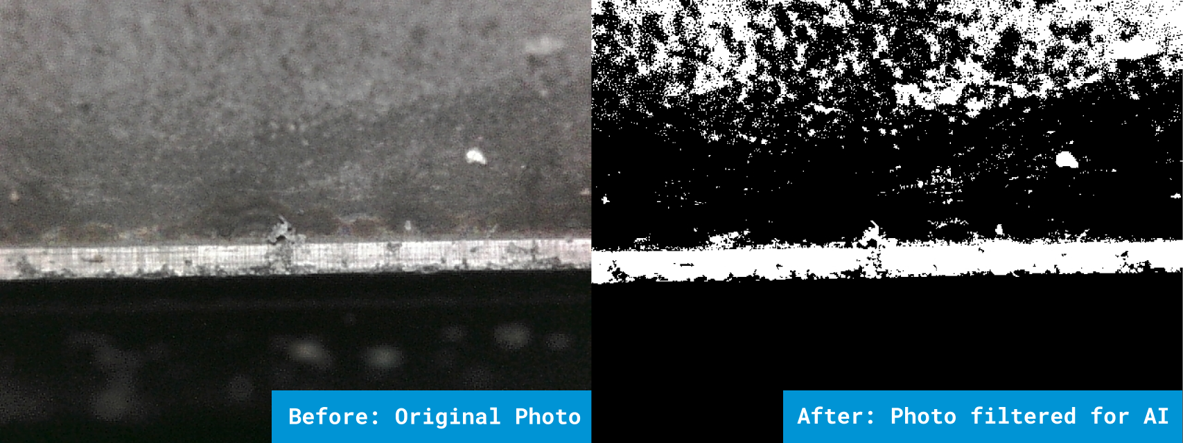 Desktop application interface with blade measurement overlay